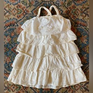 Oshkosh - White Tiered Ruffled Sleeveless Dress with Bloomers - Size 18 mo